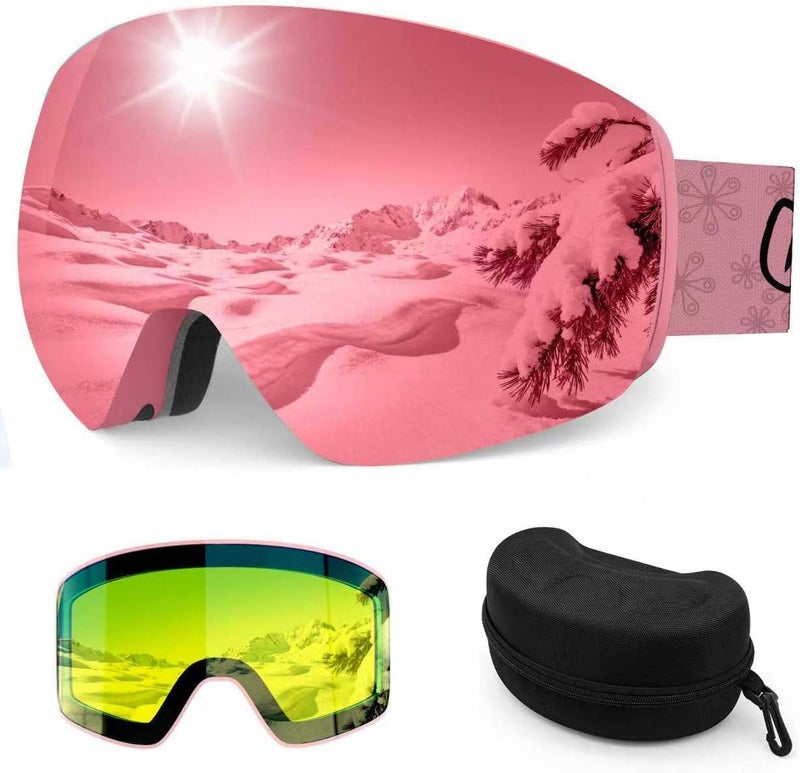Whale Professional Ski Goggles Unisex Adult Snow Goggles Interchangeable Magnetic Replacement Lenses&Anti-Fog, Anti-UV400 - Image 1